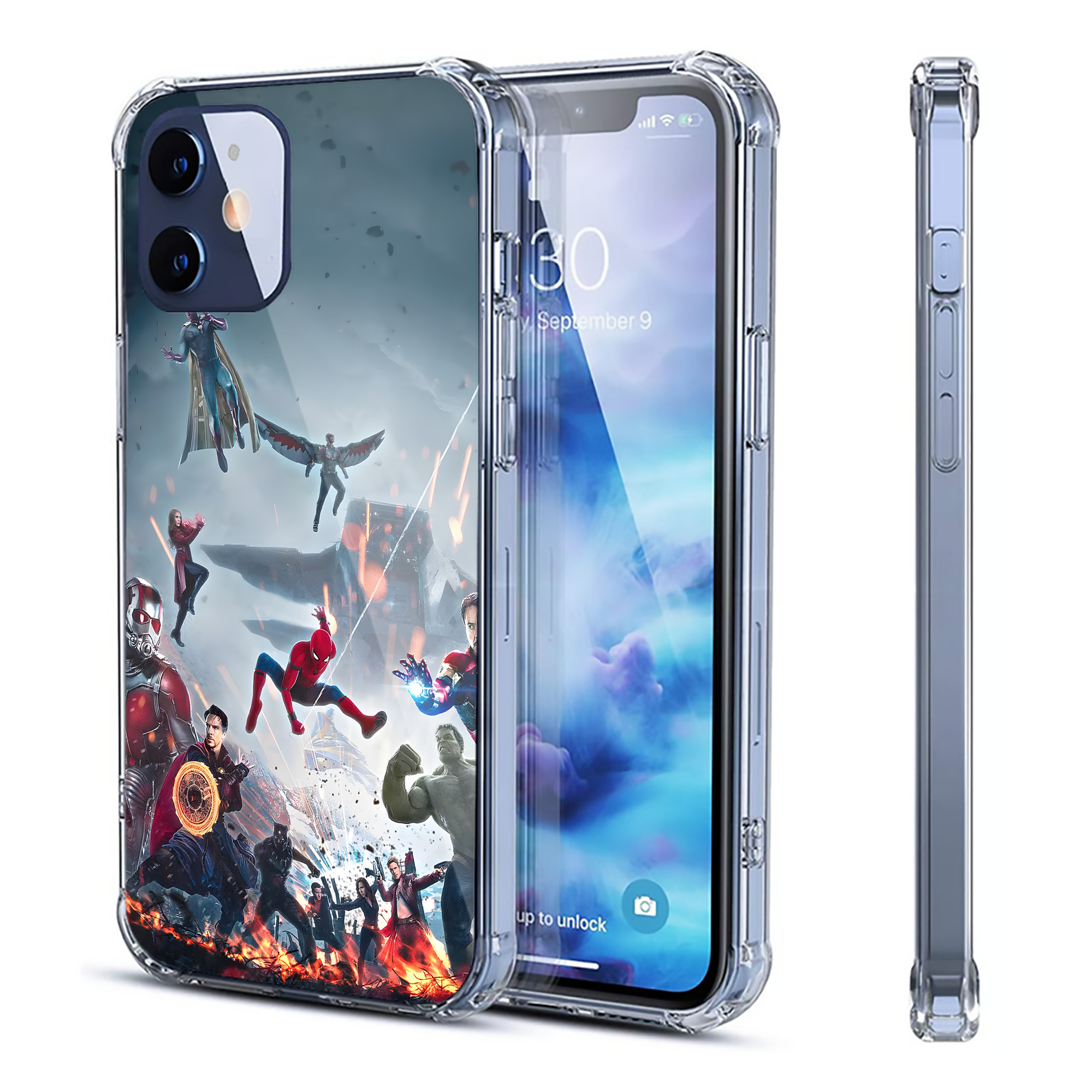 （画像用） アベンジャーズ The Avengers 【iPhone 12シリーズ対応】透明スマホケース（クリアソフトケース）